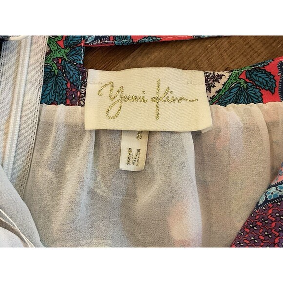 Yumi Kim Enchanted Silk Maxi Dress‎ Mosaic Print Back Cutout Detail Size Medium - Picture 6 of 11